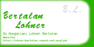 bertalan lohner business card